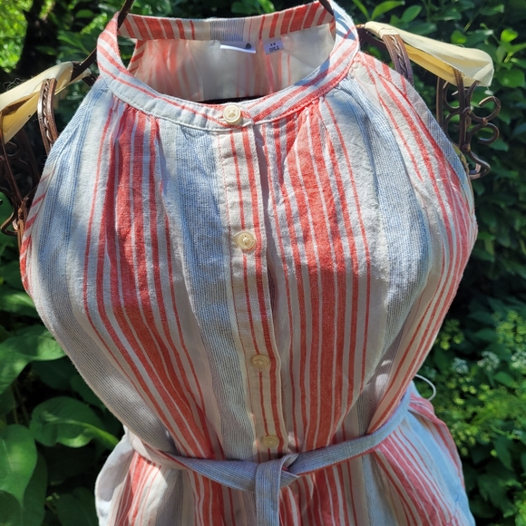 Gap Striped Button-Up Midi Sleeveless Tank Dress Size XS - Picture 4 of 10